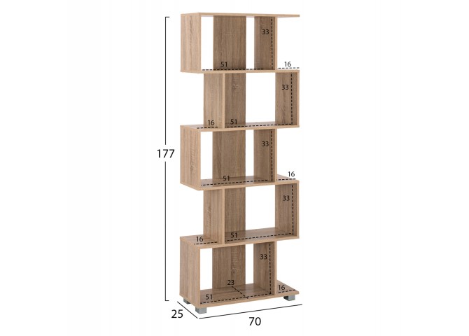ΒΙΒΛΙΟΘΗΚΗ ΜΕΛΑΜΙΝΗΣ HM2385.02 SONAMA 70x25x177Υ εκ.