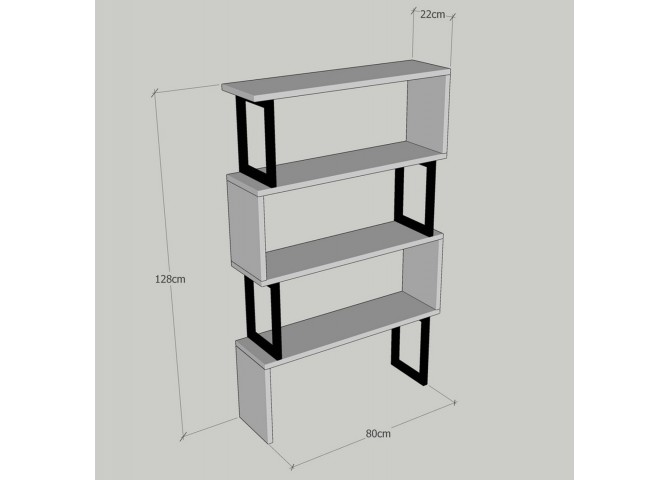 ΒΙΒΛΙΟΘΗΚΗ ΚΑΡΥΔΙ ΜΕ ΜΑΥΡΟ ΣΚΕΛΕΤΟ 80x22x128 εκ. HM8867.01