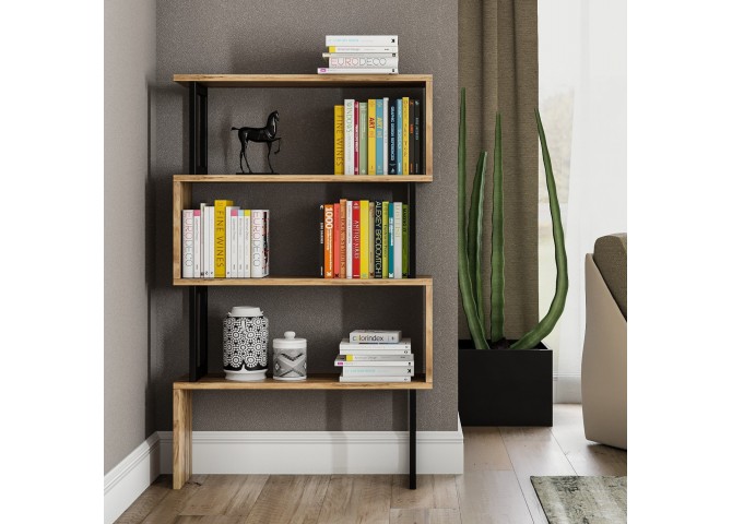 ΒΙΒΛΙΟΘΗΚΗ ΚΑΡΥΔΙ ΜΕ ΜΑΥΡΟ ΣΚΕΛΕΤΟ 80x22x128 εκ. HM8867.01