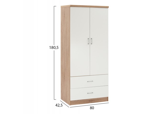 ΝΤΟΥΛΑΠΑ 2ΦΥΛΛΗ ME 2 ΣΥΡΤΑΡΙΑ HM338.06 SONAMA-ΛΕΥΚΗ 80Χ42,5Χ180,5Υ εκ.