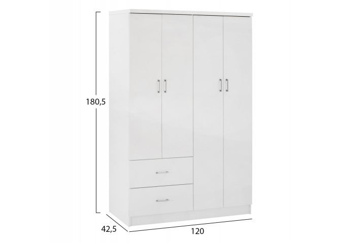 ΝΤΟΥΛΑΠΑ 4ΦΥΛΛΗ ME 2 ΣΥΡΤΑΡΙΑ HM339.05 ΛΕΥΚΗ 120Χ42,5Χ180,5 εκ.