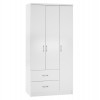 ΝΤΟΥΛΑΠΑ 3ΦΥΛΛΗ ME 2 ΣΥΡΤΑΡΙΑ HM340.05 ΛΕΥΚΗ 89x42,5x181 εκ.
