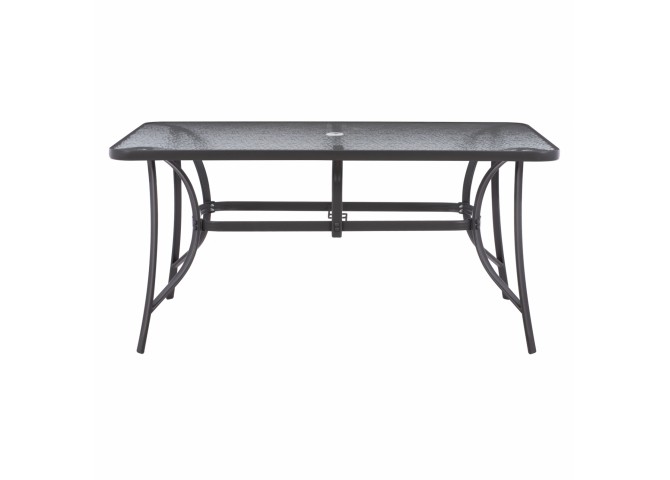 ΤΡΑΠΕΖΙ BRUNO 150X90Χ75Υεκ. ΜΕΤΑΛΛΙΚΟ ΟΡΘΟΓΩΝΙΟ ΓΚΡΙ ΜΕ ΤΡΥΠΑ ΟΜΠΡΕΛΑΣ Φ38  HM5145.11