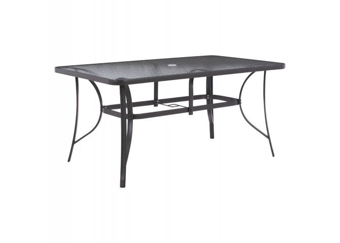 ΤΡΑΠΕΖΙ BRUNO 150X90Χ75Υεκ. ΜΕΤΑΛΛΙΚΟ ΟΡΘΟΓΩΝΙΟ ΓΚΡΙ ΜΕ ΤΡΥΠΑ ΟΜΠΡΕΛΑΣ Φ38  HM5145.11