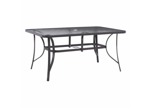 ΤΡΑΠΕΖΙ BRUNO 150X90Χ75Υεκ. ΜΕΤΑΛΛΙΚΟ ΟΡΘΟΓΩΝΙΟ ΓΚΡΙ ΜΕ ΤΡΥΠΑ ΟΜΠΡΕΛΑΣ Φ38  HM5145.11