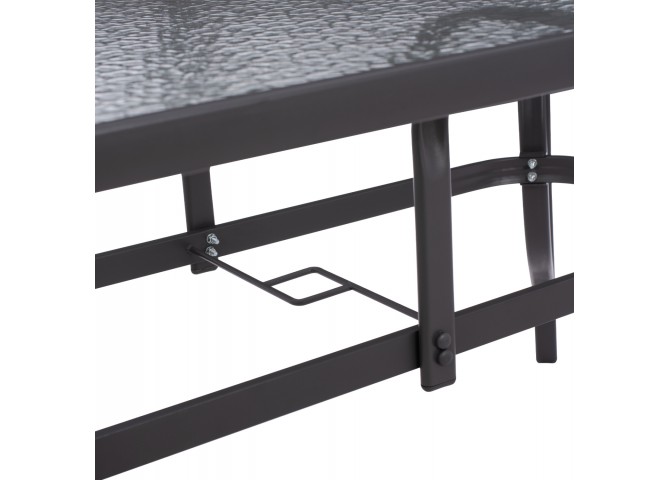 ΤΡΑΠΕΖΙ BRUNO 150X90Χ75Υεκ. ΜΕΤΑΛΛΙΚΟ ΟΡΘΟΓΩΝΙΟ ΓΚΡΙ ΜΕ ΤΡΥΠΑ ΟΜΠΡΕΛΑΣ Φ38  HM5145.11