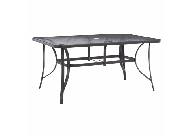ΤΡΑΠΕΖΙ BRUNO 150X90Χ75Υεκ. ΜΕΤΑΛΛΙΚΟ ΟΡΘΟΓΩΝΙΟ ΓΚΡΙ ΜΕ ΤΡΥΠΑ ΟΜΠΡΕΛΑΣ Φ38  HM5145.11