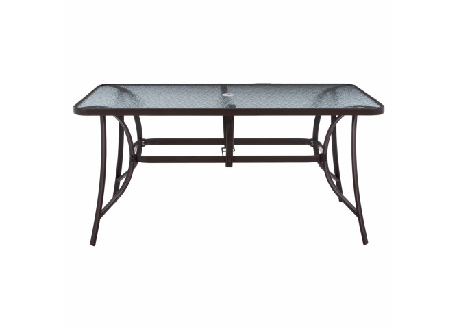 ΤΡΑΠΕΖΙ BRUNO 150X90Χ75Υεκ. ΜΕΤΑΛΛΙΚΟ ΟΡΘΟΓΩΝΙΟ ΚΑΦΕ ΜΕ ΤΡΥΠΑ ΟΜΠΡΕΛΑΣ Φ38 HM5145.12