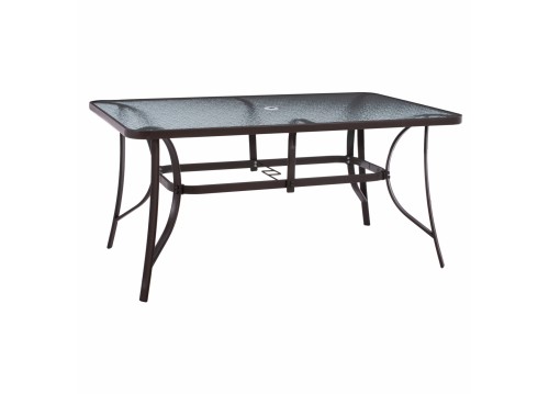 ΤΡΑΠΕΖΙ BRUNO 150X90Χ75Υεκ. ΜΕΤΑΛΛΙΚΟ ΟΡΘΟΓΩΝΙΟ ΚΑΦΕ ΜΕ ΤΡΥΠΑ ΟΜΠΡΕΛΑΣ Φ38 HM5145.12