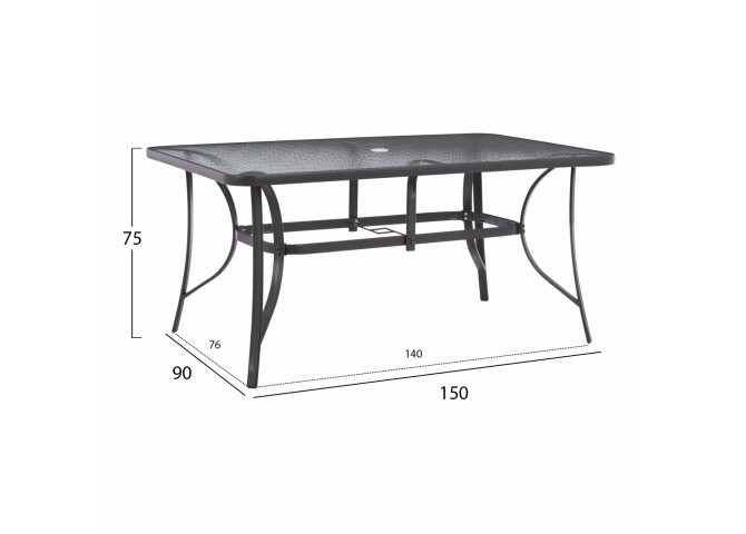 ΣΕΤ ΤΡΑΠΕΖΑΡΙΑ 7ΤΜΧ ΤΡΑΠΕΖΙ BRUNO 150X90 ΜΕ ΠΟΛΥΘΡΟΝΕΣ ENDIKA ΓΚΡΙ HM11475