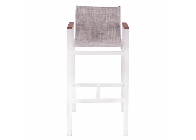 ΣΚΑΜΠΟ ΜΠΑΡ ΑΛΟΥΜΙΝΙΟΥ ΛΕΥΚΟ ΜΕ POLYWOOD 52 x 58 x 108 εκ. HM5790.01