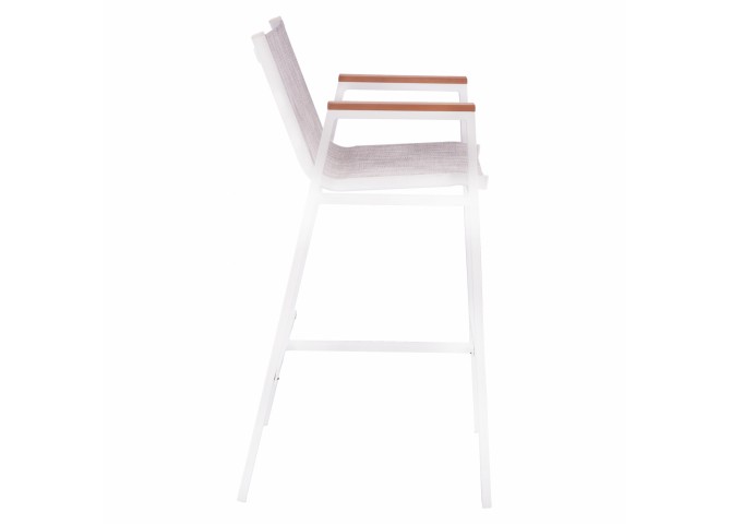 ΣΚΑΜΠΟ ΜΠΑΡ ΑΛΟΥΜΙΝΙΟΥ ΛΕΥΚΟ ΜΕ POLYWOOD 52 x 58 x 108 εκ. HM5790.01