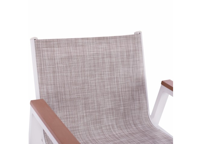 ΣΚΑΜΠΟ ΜΠΑΡ ΑΛΟΥΜΙΝΙΟΥ ΛΕΥΚΟ ΜΕ POLYWOOD 52 x 58 x 108 εκ. HM5790.01