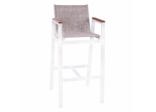 ΣΚΑΜΠΟ ΜΠΑΡ ΑΛΟΥΜΙΝΙΟΥ ΛΕΥΚΟ ΜΕ POLYWOOD 52 x 58 x 108 εκ. HM5790.01