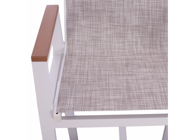 ΣΚΑΜΠΟ ΜΠΑΡ ΑΛΟΥΜΙΝΙΟΥ ΛΕΥΚΟ ΜΕ POLYWOOD 52 x 58 x 108 εκ. HM5790.01