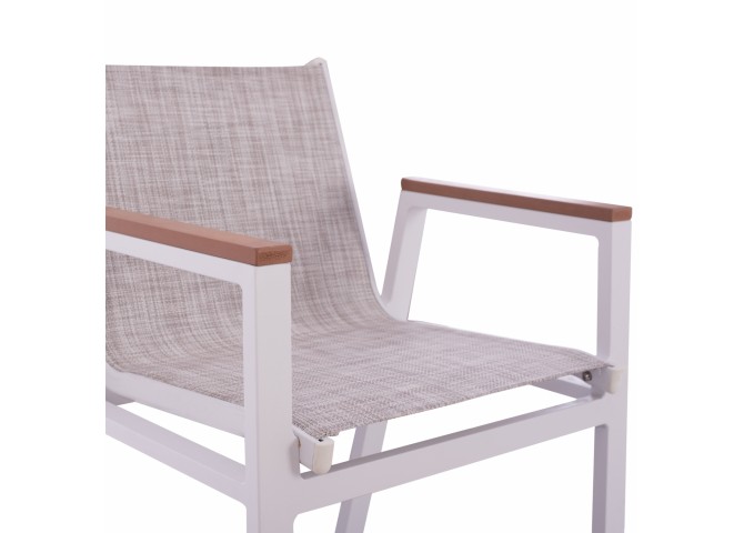 ΣΚΑΜΠΟ ΜΠΑΡ ΑΛΟΥΜΙΝΙΟΥ ΛΕΥΚΟ ΜΕ POLYWOOD 52 x 58 x 108 εκ. HM5790.01