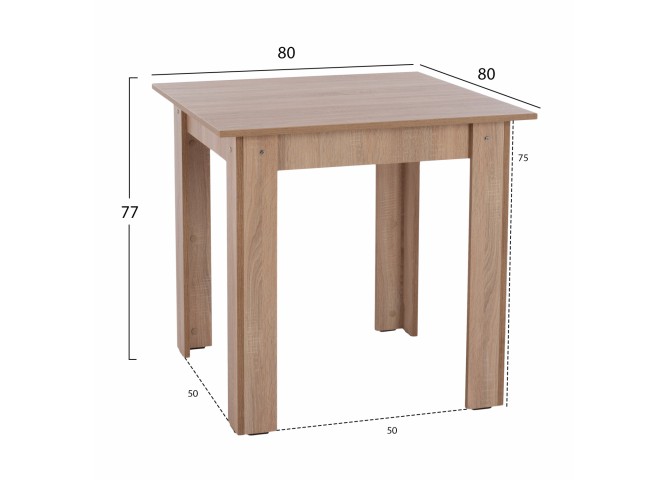 ΤΡΑΠΕΖΙ ΚΟΥΖΙΝΑΣ SONAMA OAK HM2427.01 80x80x77Υ εκ.