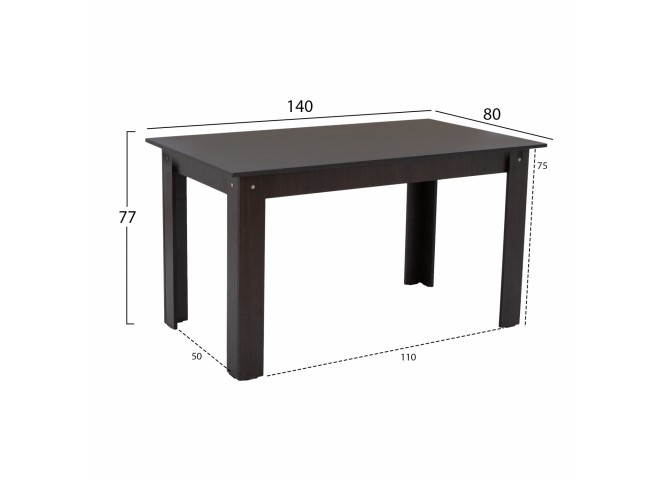 ΤΡΑΠΕΖΙ ΚΟΥΖΙΝΑΣ WENGE HM2429.02 140x80x77 εκ.