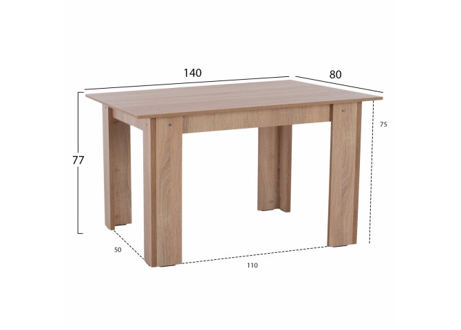 ΤΡΑΠΕΖΙ ΚΟΥΖΙΝΑΣ SONAMA OAK HM2429.01 140x80x77Υ εκ.