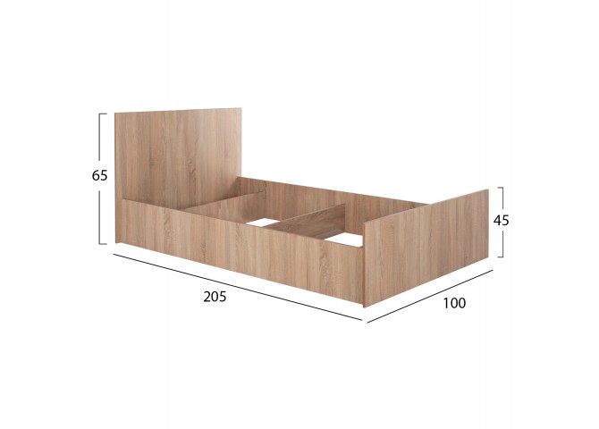 ΚΡΕΒΑΤΙ ΜΟΝΟ 90X200 SONAMA OAK HM2433.01 ΓΙΑ ΣΤΡΩΜΑ 90Χ200 εκ.