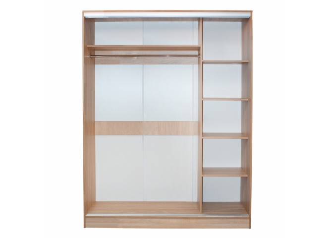 ΝΤΟΥΛΑΠΑ 2ΦΥΛΛΗ 180X60X210Υεκ. ΣΥΡΟΜΕΝΗ ΜΕ ΚΑΘΡΕΠΤΗ SONAMA OAK HM2437