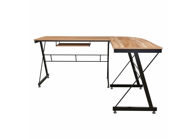 ΓΩΝΙΑΚΟ ΓΡΑΦΕΙΟ WALNUT ΕΠΙΦΑΝΕΙΑ ΜΕ ΜΕΤΑΛΛΙΚΟ ΣΚΕΛΕΤΟ HM2127.02 158Χ120Χ74εκ.