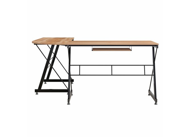 ΓΩΝΙΑΚΟ ΓΡΑΦΕΙΟ WALNUT ΕΠΙΦΑΝΕΙΑ ΜΕ ΜΕΤΑΛΛΙΚΟ ΣΚΕΛΕΤΟ HM2127.02 158Χ120Χ74εκ.