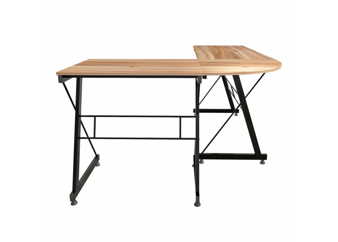 ΓΩΝΙΑΚΟ ΓΡΑΦΕΙΟ WALNUT ΕΠΙΦΑΝΕΙΑ ΜΕ ΜΕΤΑΛΛΙΚΟ ΣΚΕΛΕΤΟ HM2127.02 158Χ120Χ74εκ.