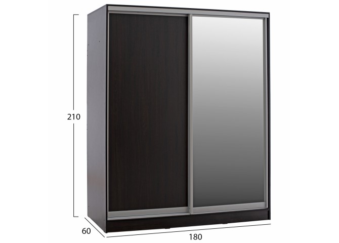 ΝΤΟΥΛΑΠΑ ΜΕΛΑΜΙΝΗΣ WENGE ΜΕ ΚΑΘΡΕΠΤΗ HM2437.02  180X60X210Υεκ.