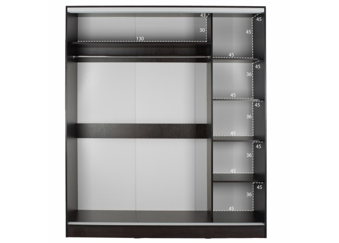 ΝΤΟΥΛΑΠΑ ΜΕΛΑΜΙΝΗΣ WENGE ΜΕ ΚΑΘΡΕΠΤΗ HM2437.02  180X60X210Υεκ.