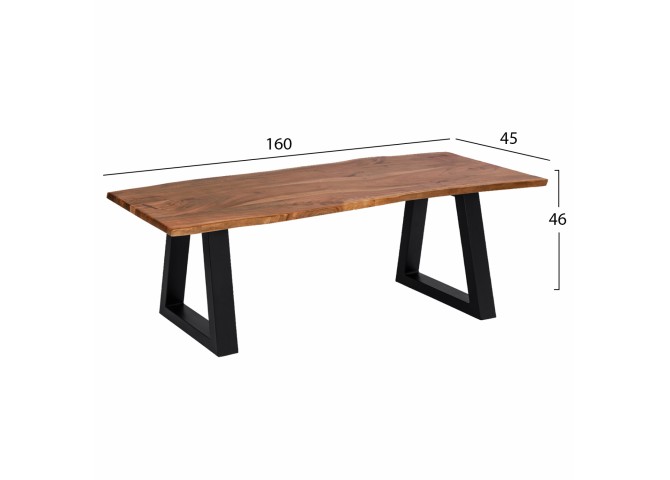 ΠΑΓΚΑΚΙ MONTANA SLIM HM8168.11 ΑΠΟ ΜΑΣΙΦ ΞΥΛΟ ΑΚΑΚΙΑΣ 160Χ45Χ46Υ εκ.