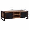 ΕΠΙΠΛΟ TV HM8189.11 ΜΕΤΑΛΛΟ & ΜΑΣΙΦ ΞΥΛΟ MANGO ΦΥΣΙΚΟ 160x45x51Υ εκ.
