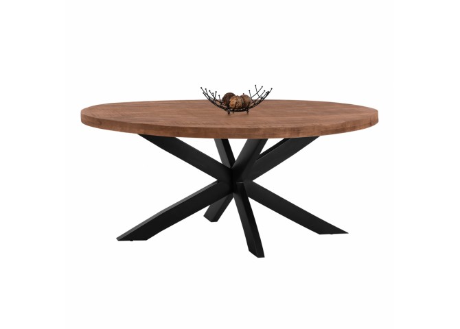 ΤΡΑΠΕΖΙ HM8483.11 OVAL 6εκ. ΠΑΧΟΣ ΑΠΟ ΜΑΣΙΦ ΞΥΛΟ MANGO 210x100x78Υ εκ.
