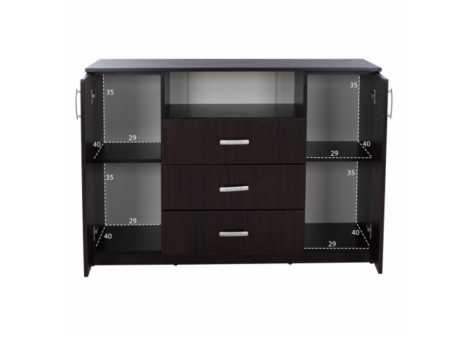 ΜΠΟΥΦΕΣ ΜΕ 2 ΝΤΟΥΛΑΠΙΑ Κ 3 ΣΥΡΤΑΡΙΑ WENGE HM2430.02 120X45X85Y εκ.