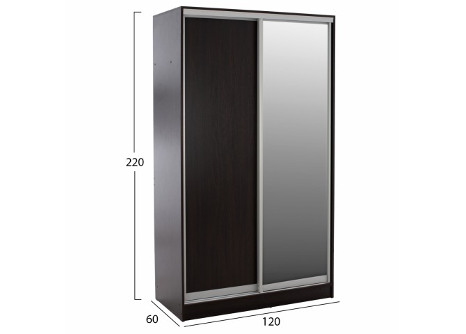 ΝΤΟΥΛΑΠΑ ΜΕΛΑΜΙΝΗΣ 120x60x220Υεκ. ΔΙΦΥΛΛΗ WENGE ΜΕ ΚΑΘΡΕΠΤΗ HM2460.02