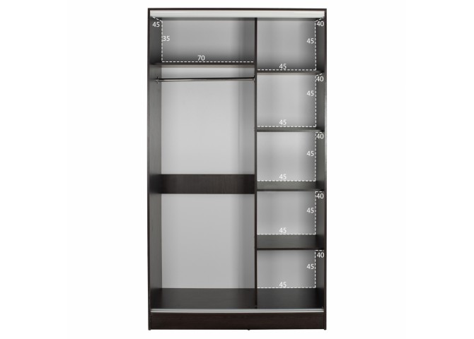 ΝΤΟΥΛΑΠΑ ΜΕΛΑΜΙΝΗΣ 120x60x220Υεκ. ΔΙΦΥΛΛΗ WENGE ΜΕ ΚΑΘΡΕΠΤΗ HM2460.02
