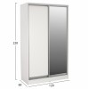 ΝΤΟΥΛΑΠΑ ΜΕΛΑΜΙΝΗΣ 120x60x220Yεκ. ΔΙΦΥΛΛΗ ΛΕΥΚΗ ΜΕ ΚΑΘΡΕΠΤΗ HM2460.03