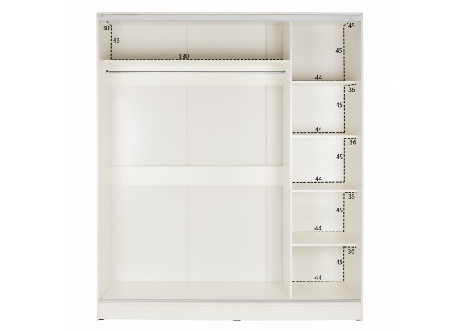 ΝΤΟΥΛΑΠΑ ΜΕΛΑΜΙΝΗΣ 120x60x220Yεκ. ΔΙΦΥΛΛΗ ΛΕΥΚΗ ΜΕ ΚΑΘΡΕΠΤΗ HM2460.03