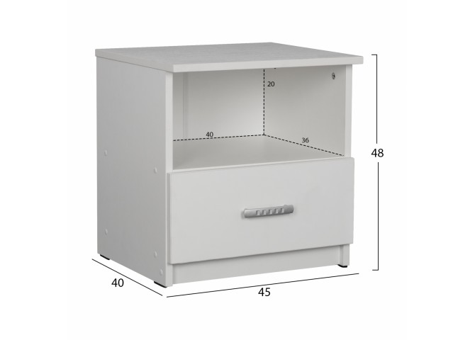 ΚΟΜΟΔΙΝΟ ΜΕΛΑΜΙΝΗΣ ΛΕΥΚΟ HM2431.03 45x40x48 εκ.