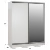 ΝΤΟΥΛΑΠΑ ΜΕΛΑΜΙΝΗΣ ΛΕΥΚΗ ΜΕ ΚΑΘΡΕΠΤΗ HM2437.03  180X60X210Υεκ.