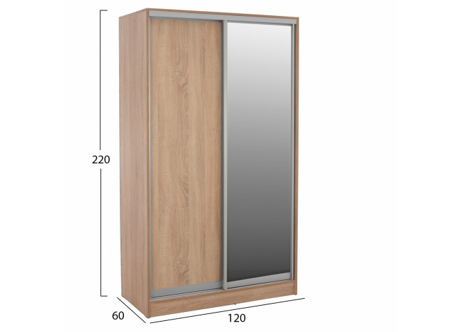 ΝΤΟΥΛΑΠΑ ΣΥΡΟΜΕΝΗ ΜΕΛΑΜΙΝΗΣ 120x60x220Yεκ. ΔΙΦΥΛΛΗ SONAMA ΜΕ ΚΑΘΡΕΠΤΗ HM2460.01