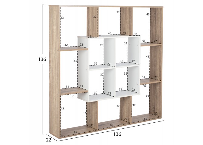 ΒΙΒΛΙΟΘΗΚΗ HM8771.01 136X22X136 ΛΕΥΚΟ