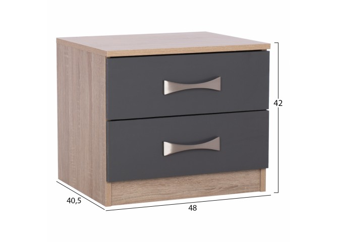 ΚΟΜΟΔΙΝΟ ASHLYN ΜΕ 2 ΣΥΡΤΑΡΙΑ ΚΑΙ ΧΕΡΟΥΛΙ SONAMA-ΓΚΡΙ 48x40,5x42 εκ. HM2235.04