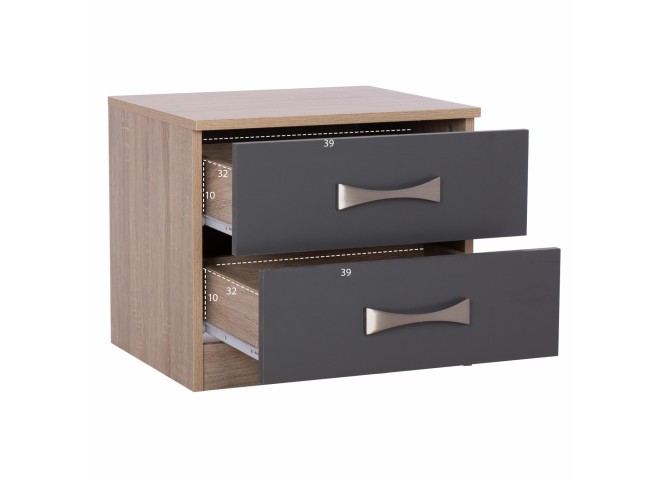 ΚΟΜΟΔΙΝΟ ASHLYN ΜΕ 2 ΣΥΡΤΑΡΙΑ ΚΑΙ ΧΕΡΟΥΛΙ SONAMA-ΓΚΡΙ 48x40,5x42 εκ. HM2235.04
