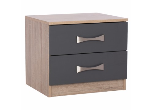ΚΟΜΟΔΙΝΟ ASHLYN ΜΕ 2 ΣΥΡΤΑΡΙΑ ΚΑΙ ΧΕΡΟΥΛΙ SONAMA-ΓΚΡΙ 48x40,5x42 εκ. HM2235.04