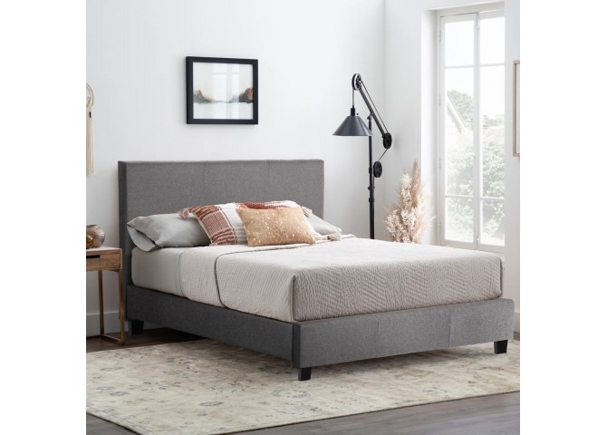 ΚΡΕΒΑΤΙ BECCA ΑΠΟ ΒΕΛΟΥΔΟ ΓΚΡΙ HM553.11 ΓΙΑ ΣΤΡΩΜΑ 150x200 EK.