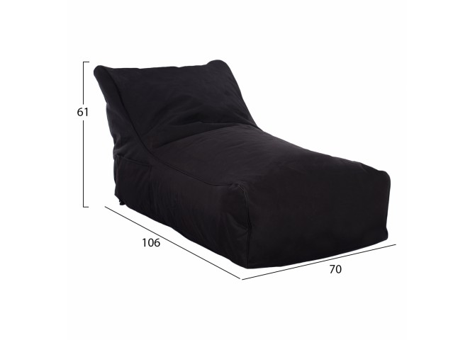 ΠΟΥΦ BLOOM ΑΔΙΑΒΡΟΧΟ HM5111.14 ΜΑΥΡΟ ΜΕ UV PROTECTION  106x70x61Υ εκ.