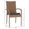ΠΟΛΥΘΡΟΝΑ ΜΕΤΑΛΛΙΚΗ ΜΕ ΜΑΞΙΛΑΡΙ WICKER ΚΑΦΕ 55x64x93Υ εκ.