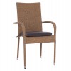 ΠΟΛΥΘΡΟΝΑ ΜΕΤΑΛΛΙΚΗ ΜΕ ΜΑΞΙΛΑΡΙ WICKER ΚΑΦΕ 55x64x93Υ εκ.