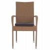 ΠΟΛΥΘΡΟΝΑ ΜΕΤΑΛΛΙΚΗ ΜΕ ΜΑΞΙΛΑΡΙ WICKER ΚΑΦΕ 55x64x93Υ εκ.